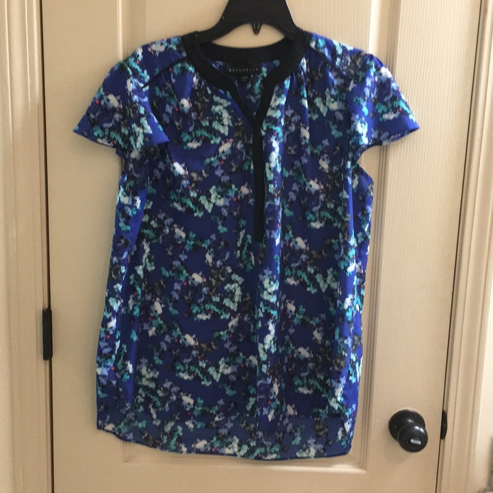 Cap sleeve floral multi colored blouse